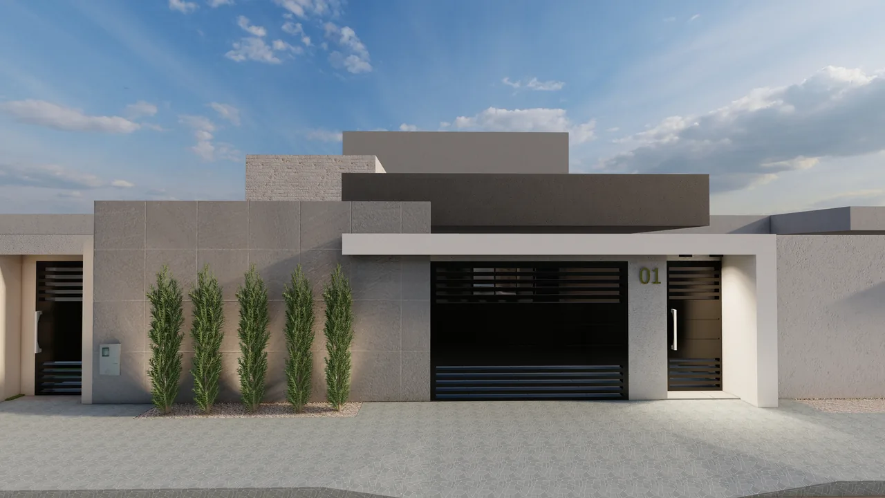 Casa térrea minimalista com garagem, projeto MV Engenharia